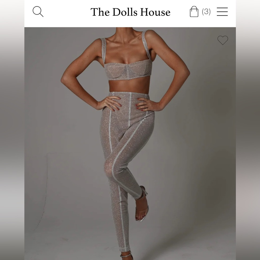 The dolls house fashion Krystal bralette- S Krystal trousers XS